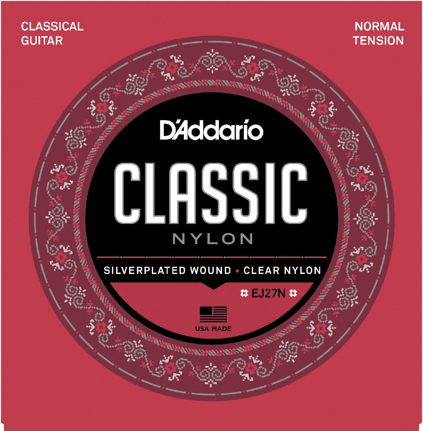 Set Cuerdas Nylon Guitarra Clásica D’Addario Ej27 N